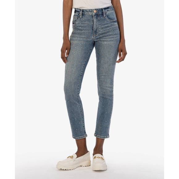 thumbnail interactive-video image 1 of KUT From The Kloth Plus Size Reese High-Rise Fab Ab Ankle Straight... 1 of 13